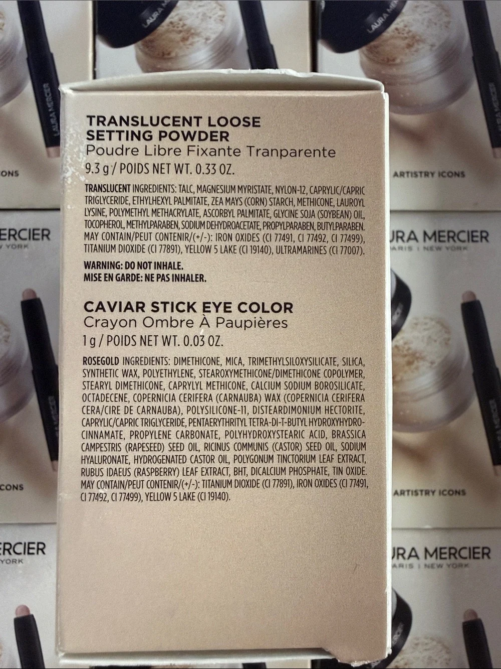 laura mercier Loose Setting Powder & Highlight Stick Duo in Beige and Black